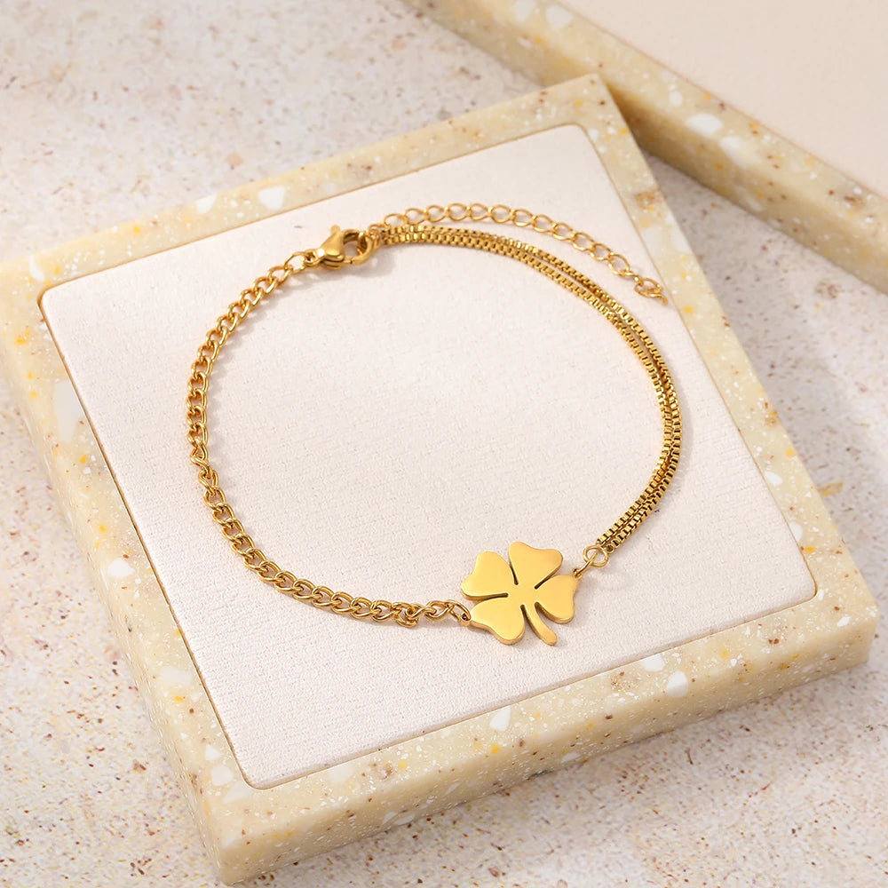 clover bracelet gold