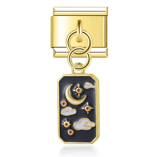 HANGING GOLD MOON AND CLOUDS | İtalyan Charm | CHARMIE