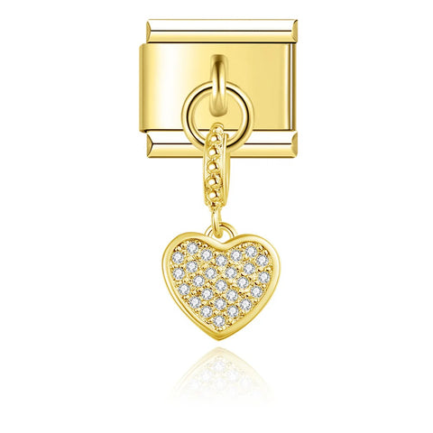 HANGING HEART DIAMOND DETAIL | İtalyan Charm | CHARMIE