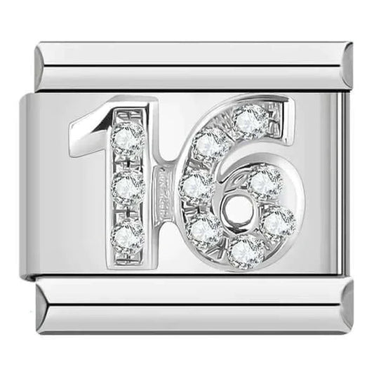 NUMBER (16, SILVER) | İtalyan Charm | CHARMIE