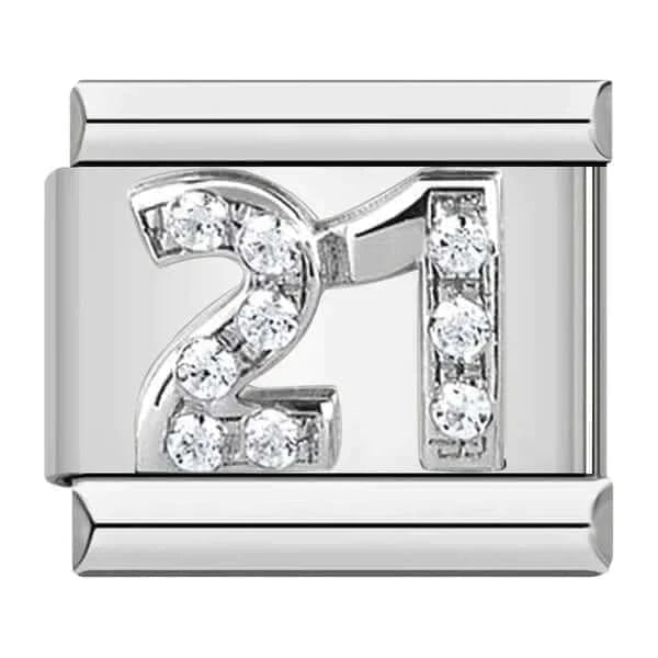 NUMBER (21, SILVER) | İtalyan Charm | CHARMIE